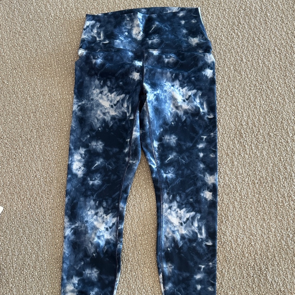 90 Degree By Reflex Blue Tie-Dye Leggings